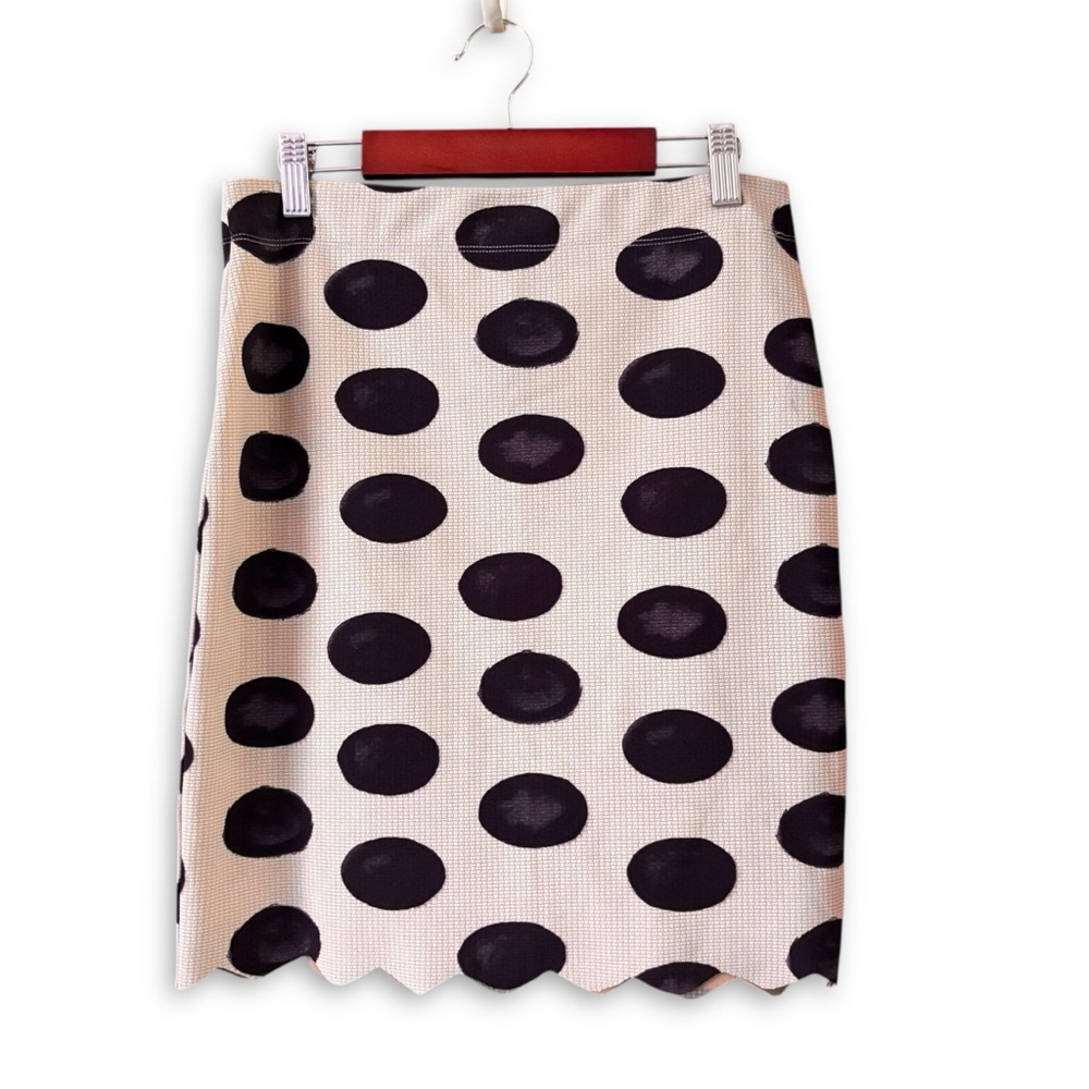 Marysia Swim Blush Pink & Black Polka Dot Scalloped Mini Skirt NWOT Size Small